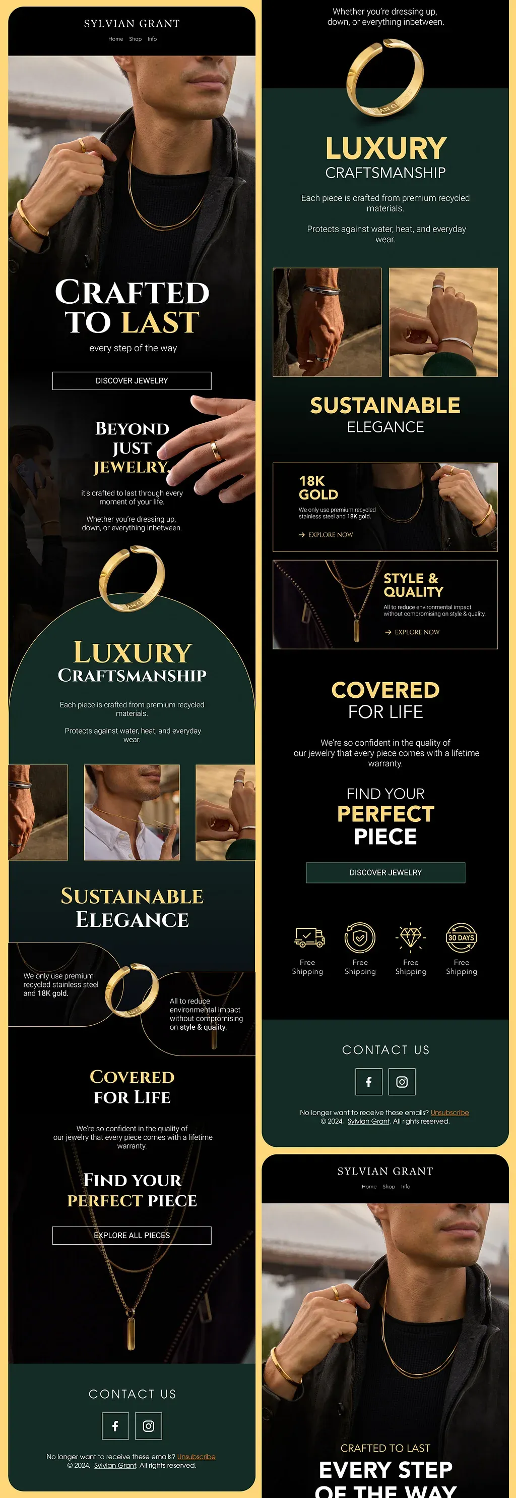 Luxury product email newsletter design